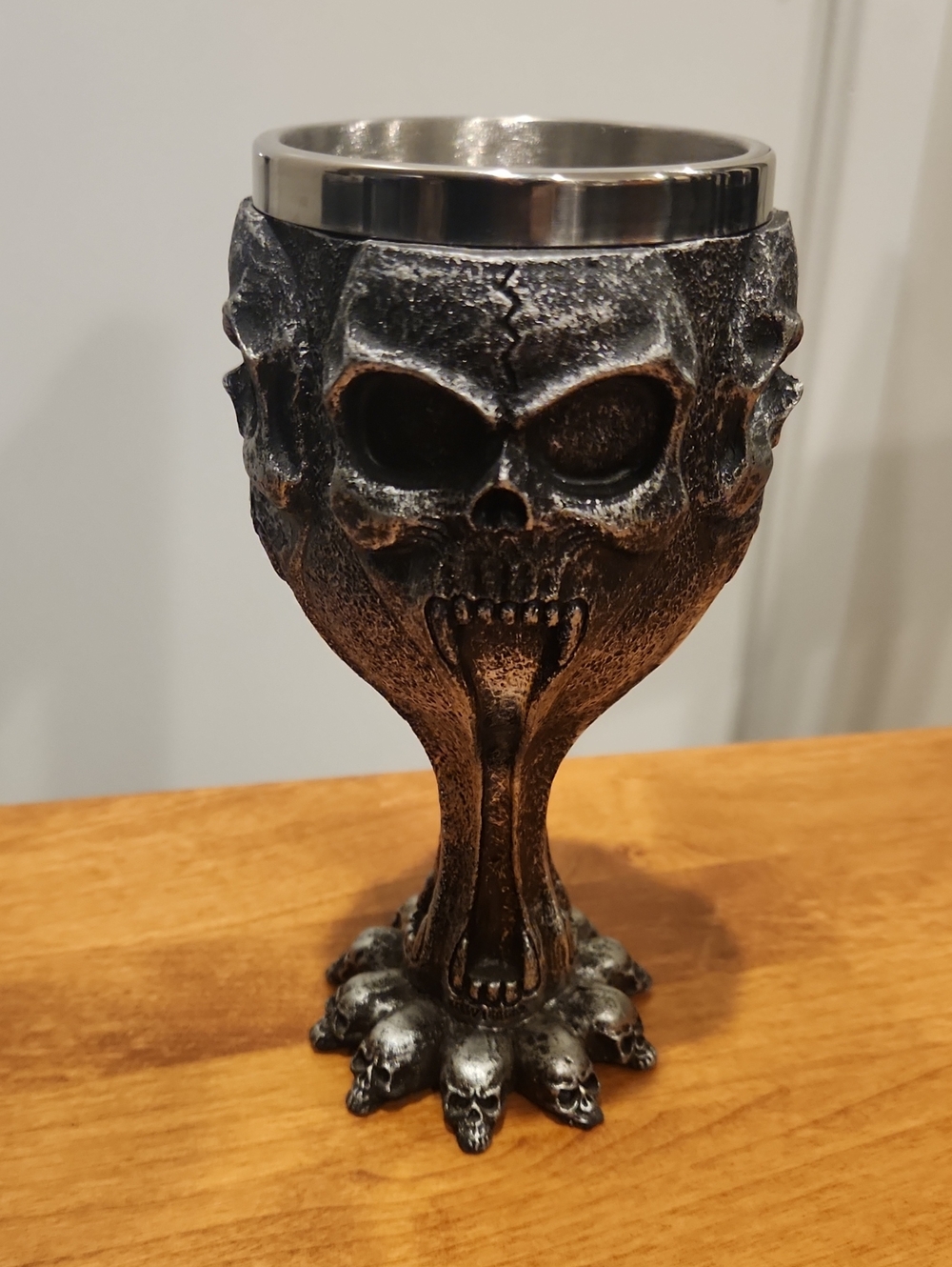 Gothic Skull Goblet Chalice w/ Stainless Steel Insert